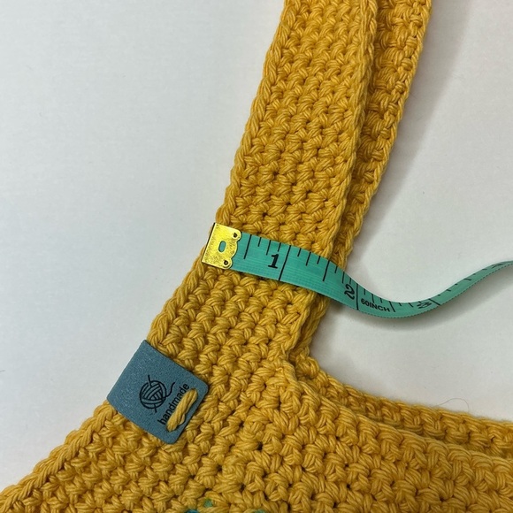 Large Crochet Mesh Market Bag Cotton and Acrylic Handcrafted Handmade Reusable - Picture 10 of 16